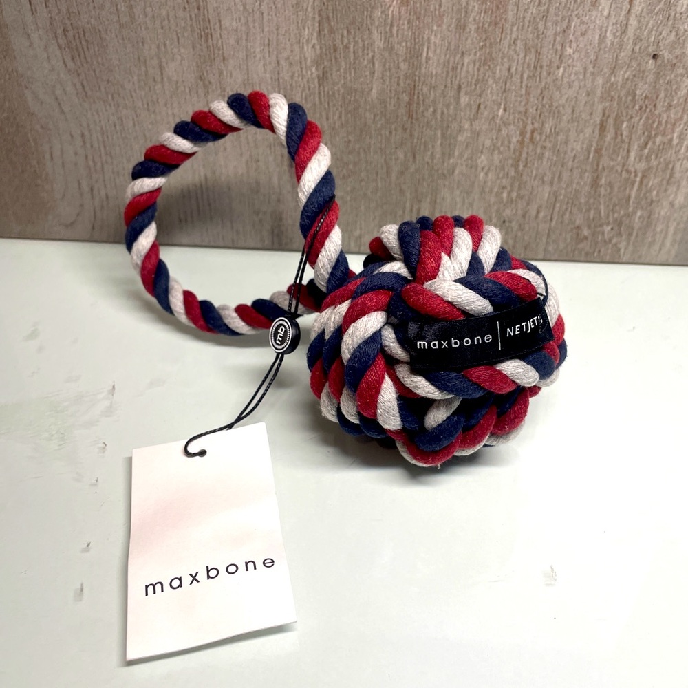 Netjets Maxbone Red, White, and Blue Rope Dog Toy